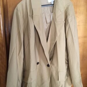Banana Republic Long Notched Lapel Beige Blazer XXL